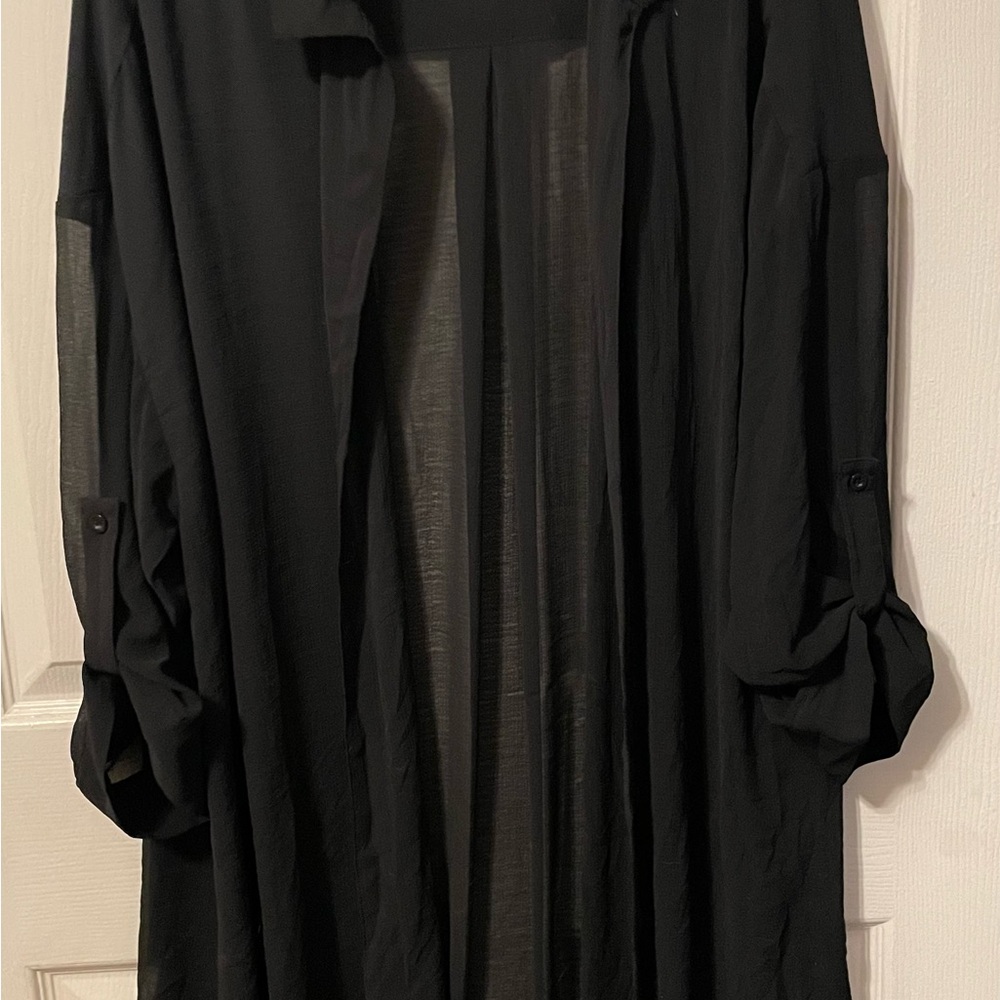 Torrid Black Sheer Long Sleeve Swim Cover